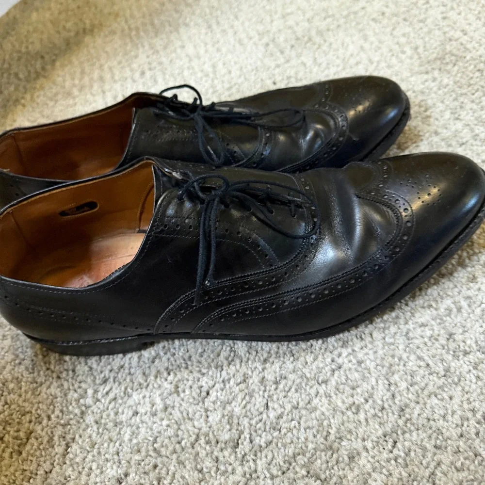 Allen Edmonds Chester Mens Black Leather‎ Wingtip Oxford Dress Shoes 14 B 35623